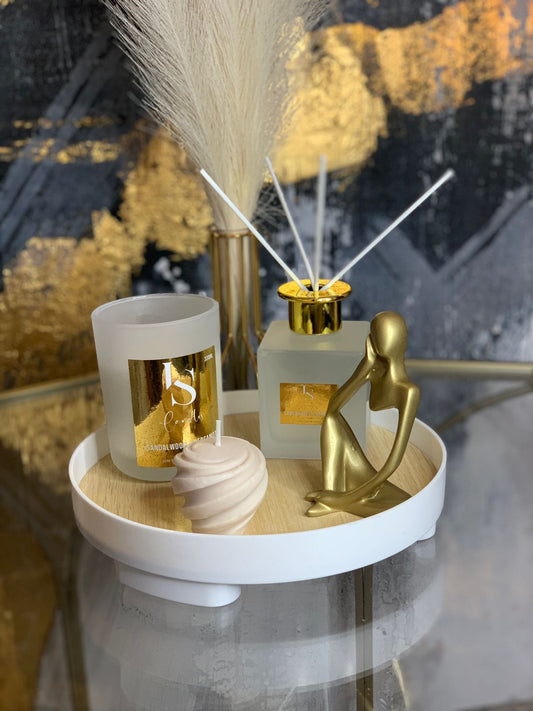 Calming Trio: Luxurious Candle, Diffuser & Molded Candle