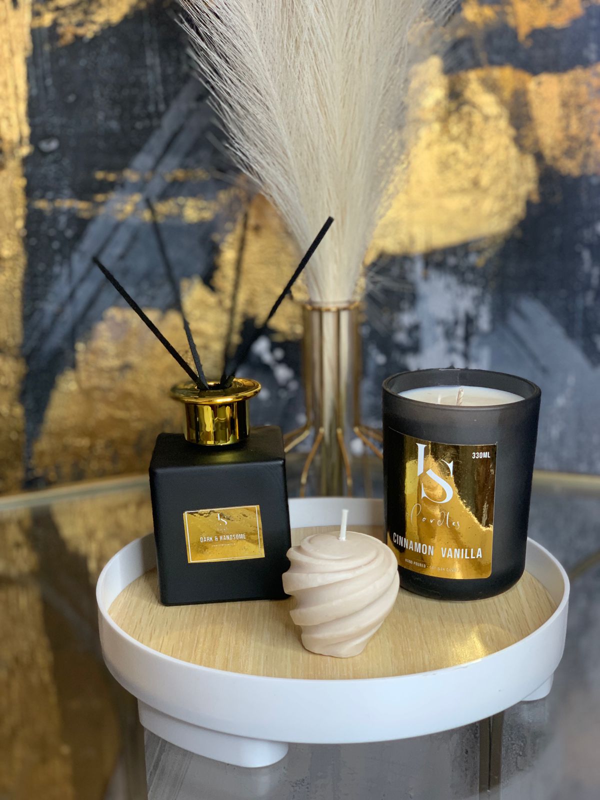 Calming Trio: Luxurious Candle, Diffuser