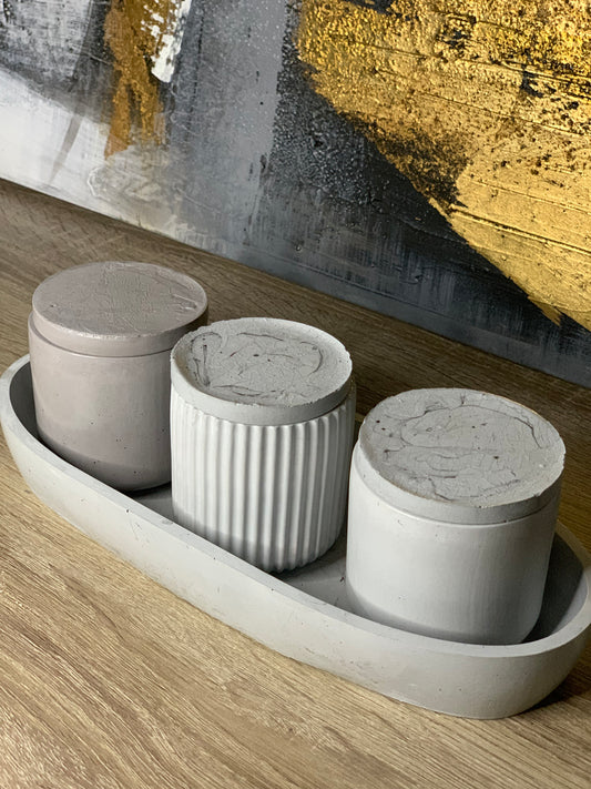 3 Jars with Lids and Stylish Storage Bowl